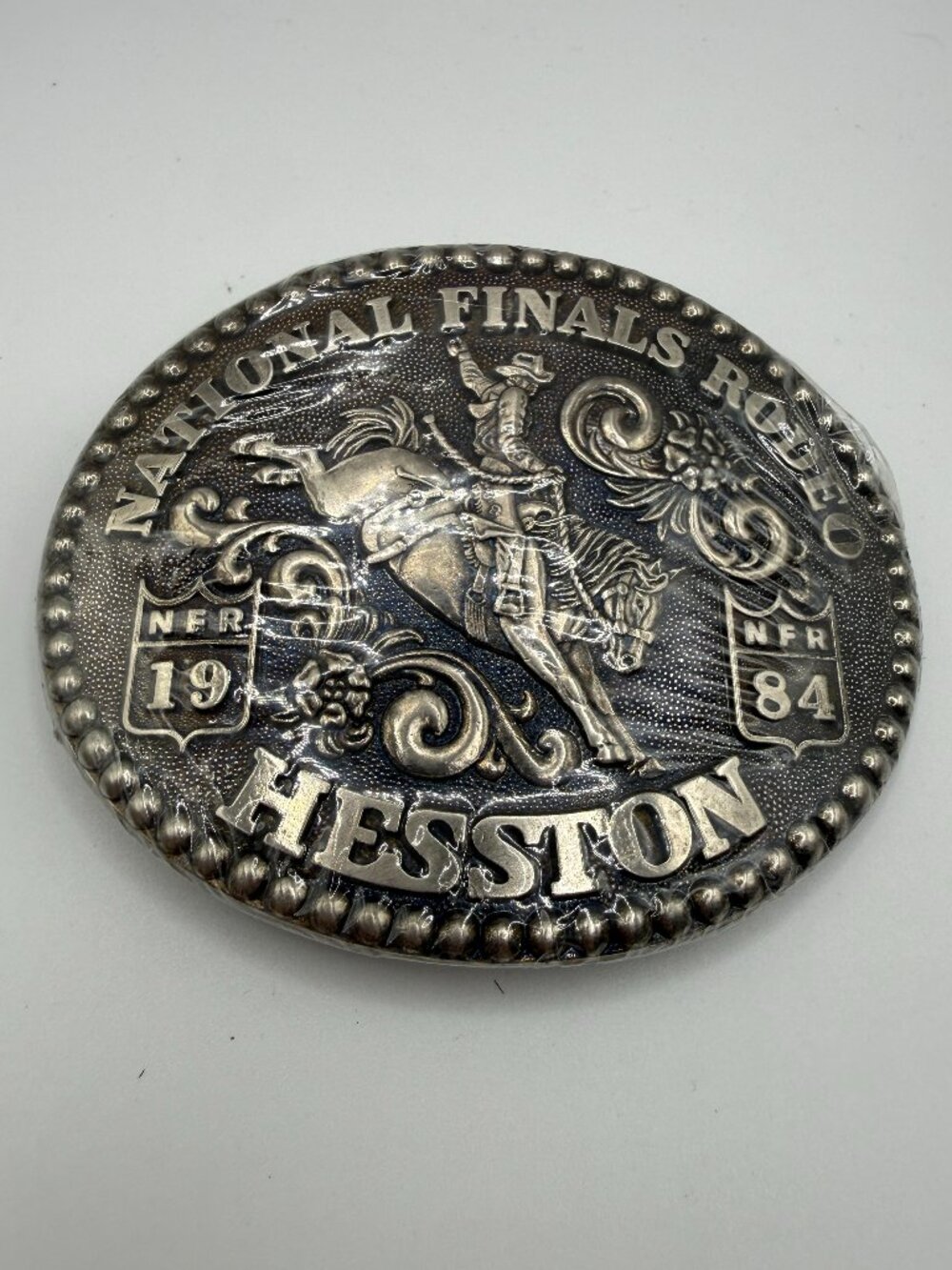 Vintage 1984 Hesston National Finals Rodeo Belt Buckle